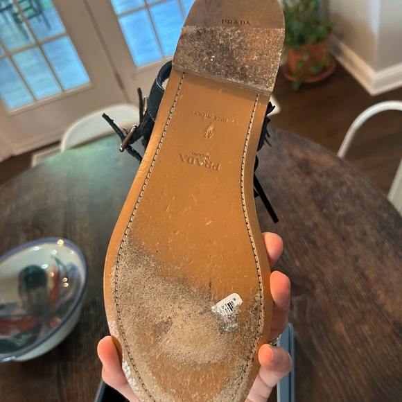 Prada Calzature Donna sandals, black. Fringe and Fun! - Picture 5 of 10